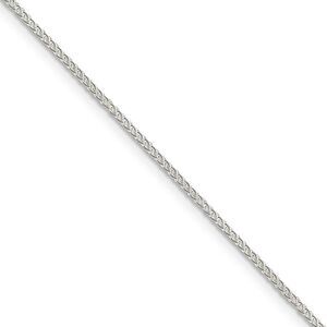 1.25mm, Sterling Silver Round Solid Spiga Chain Necklace, 26 Inch